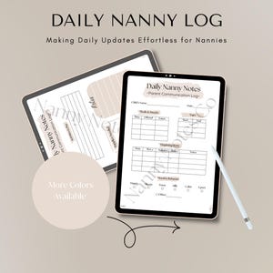 Printable Daily Nanny Log: Infant & Toddler Communication (Editable PDF File)