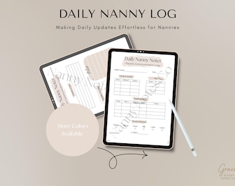 Printable Daily Nanny Log: Infant & Toddler Communication (Editable PDF File)