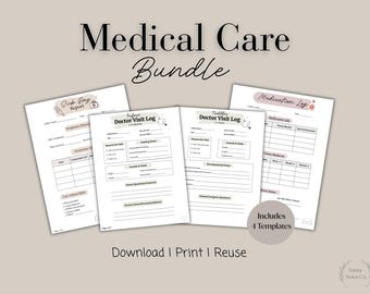 Medical Care Printable Bundle: Infant Toddler Health Log (PDF)