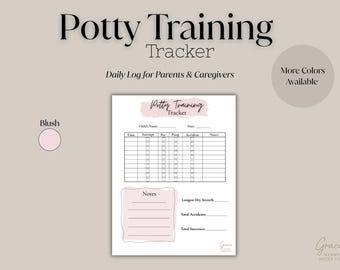 Blush Potty Training Tracker Printable: Daily Log for Toddlers (PDF Download)