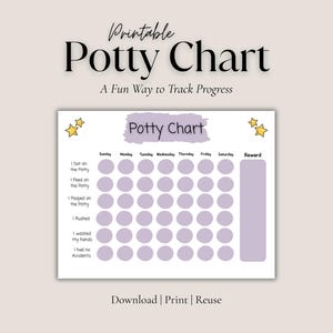 Druckbare Töpfchen Karte für Kleinkinder | Belohnungstabelle für das Töpfchen | Weekly Sticker Tracker | Kinder Badezimmer Routine Diagramm