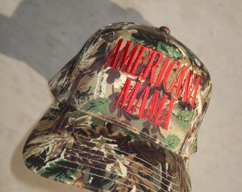 Gorra de camionero patriótica para mujer / Americana Mama Camo Snapback, Mom USA Apparel