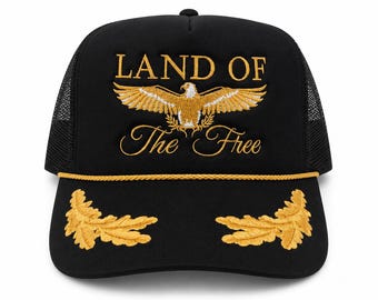 Land of the Free Eagle Hat | Patriotic Trucker Hat | Americana Hat | Fourth of July Hat | USA Hat | Western American Cap