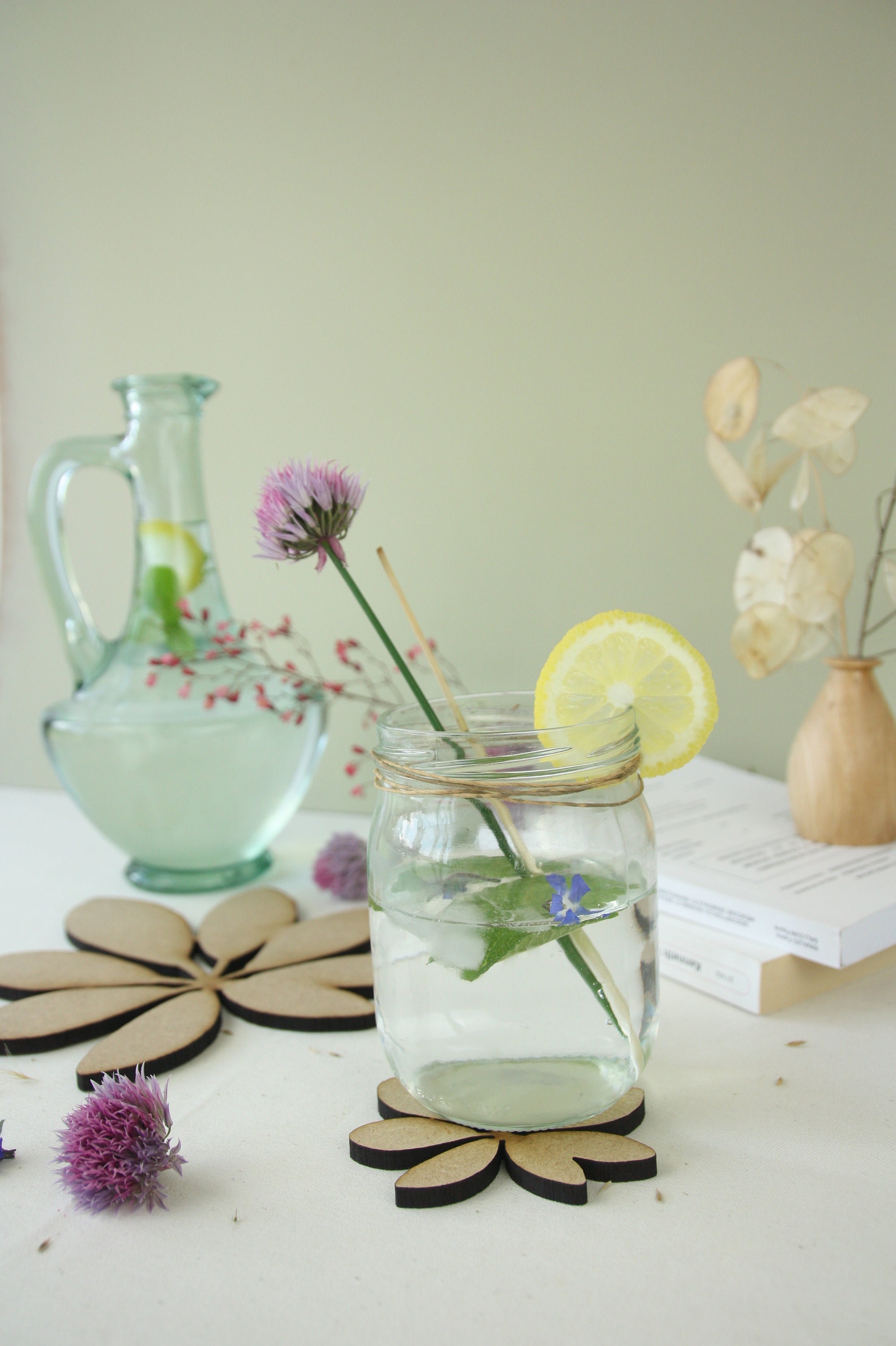 Lot de 4 Sous Bock, Fibre Bois