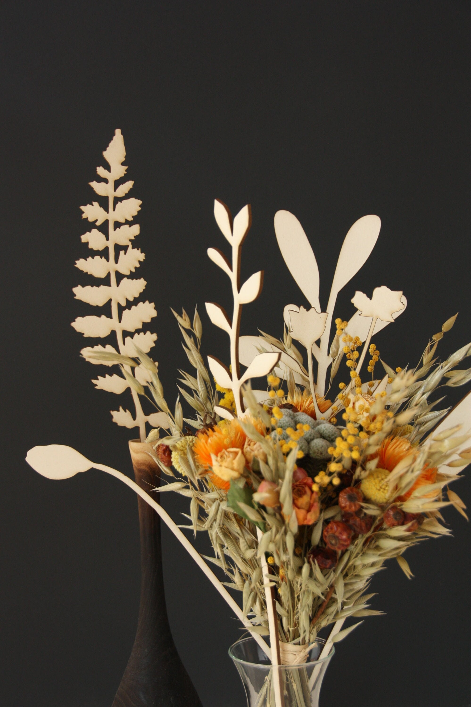 Bouquet de Fleurs Diffuseur, Découpe Laser, en Carton Bois