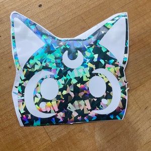 Luna Sailor Moon, Anime Laptop Sticker, Anime Car Decal, Bumper Sticker, Sailor Moon, Kawaii Sticker, Holographic Anime Sticker, Luna Eyes