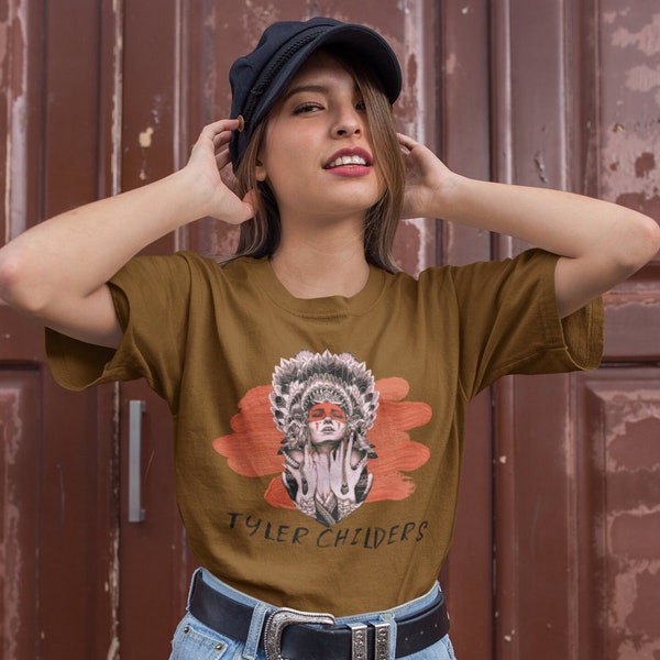 Tyler Childers Tshirt, Feathered Indian, Country Music, Country Music Tee, Gifts for Her, Music Lover, Graphic Tee, Feathered Indian Tshirt