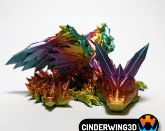 Baby Crystal Dragon - Giocattolo Fidget 3D Stampato Ufficiale Cinderwing - Drago In PLA+ - Foto 2