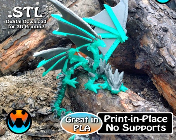 3D file Armored Spike Dragon, Powerful Four Winged Dragon