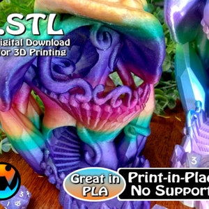 Crystal Mushroom Dice Tower, Cinderwing3D, STL file for 3D Printing, STL Print Files, Print in Place