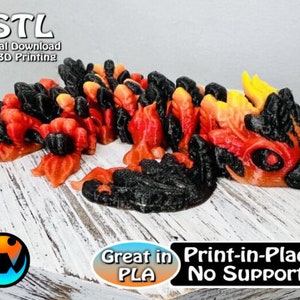 Tiny Phoenix, Cinderwing3D, STL file for 3D Printing, STL Print Files, Articulating Flexi Wiggle Pet, Print in Place