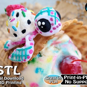 Dessurtle, Dessert Turtle, STL Print Files, Articulating Flexi Wiggle Pet, Print in Place