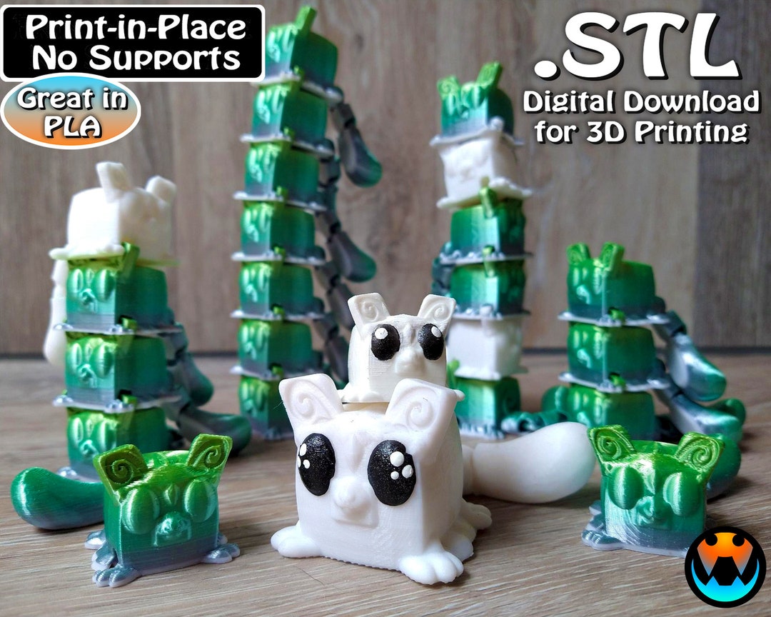 Sugar cube glider stl print files articulating flexi wiggle pet print