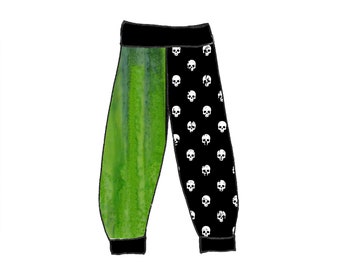 Green Tiedye Trousers, Kids Handmade clothes, Alternative Clothing, Punk Clothing