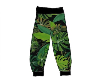 Jungle Pattern Trousers Unisex, Boys, Girls, Handmade Trousers, Alternative Clothing, For Baby, Toddler, Kids, Colourful Kids Clothing