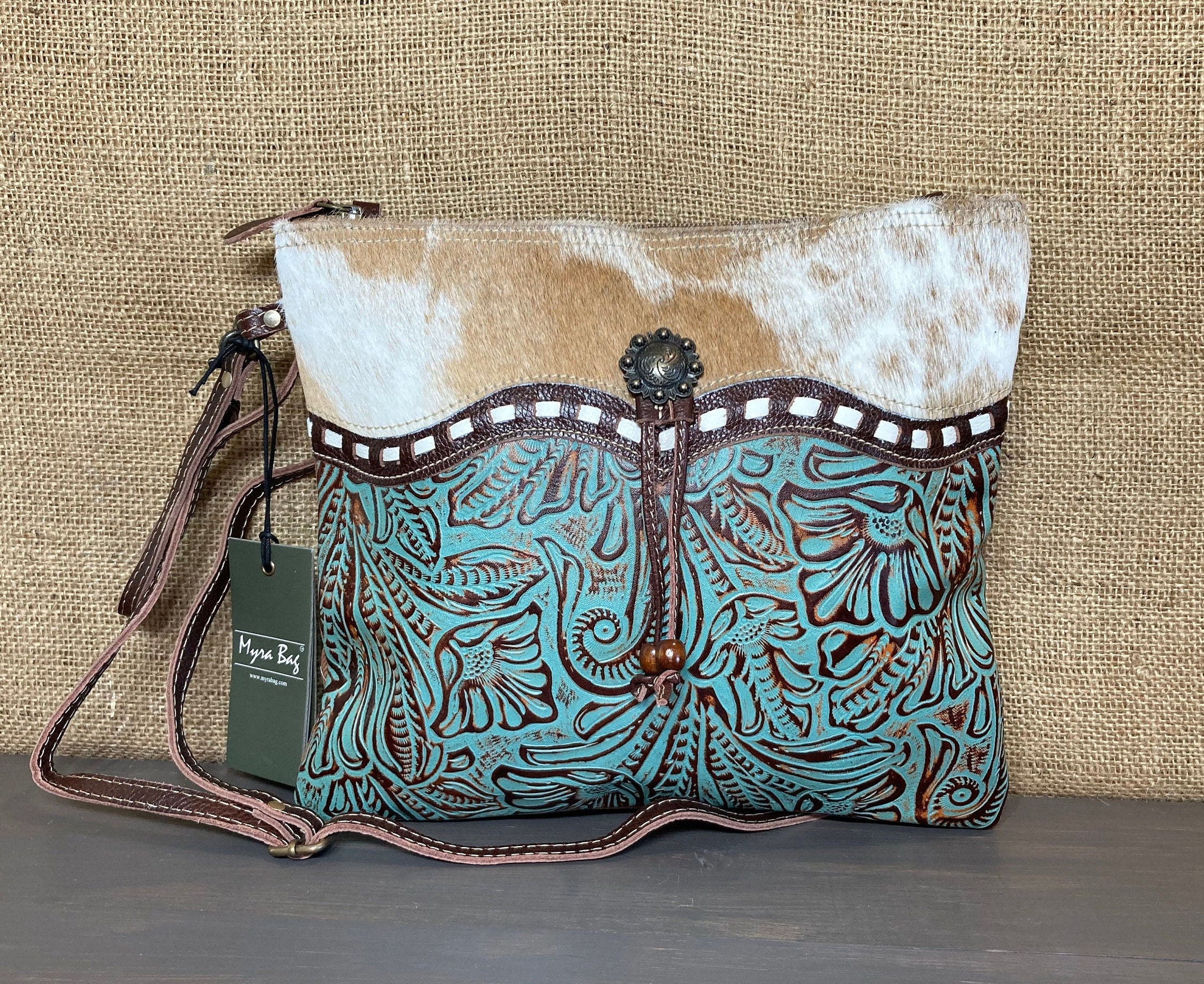 Clara Mae Cowhide Crossbody Handbag