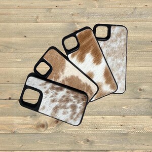 Cowhide Cell Phone Case Western iPhone Case Leather Phone Case Cowhide Brown Tones
