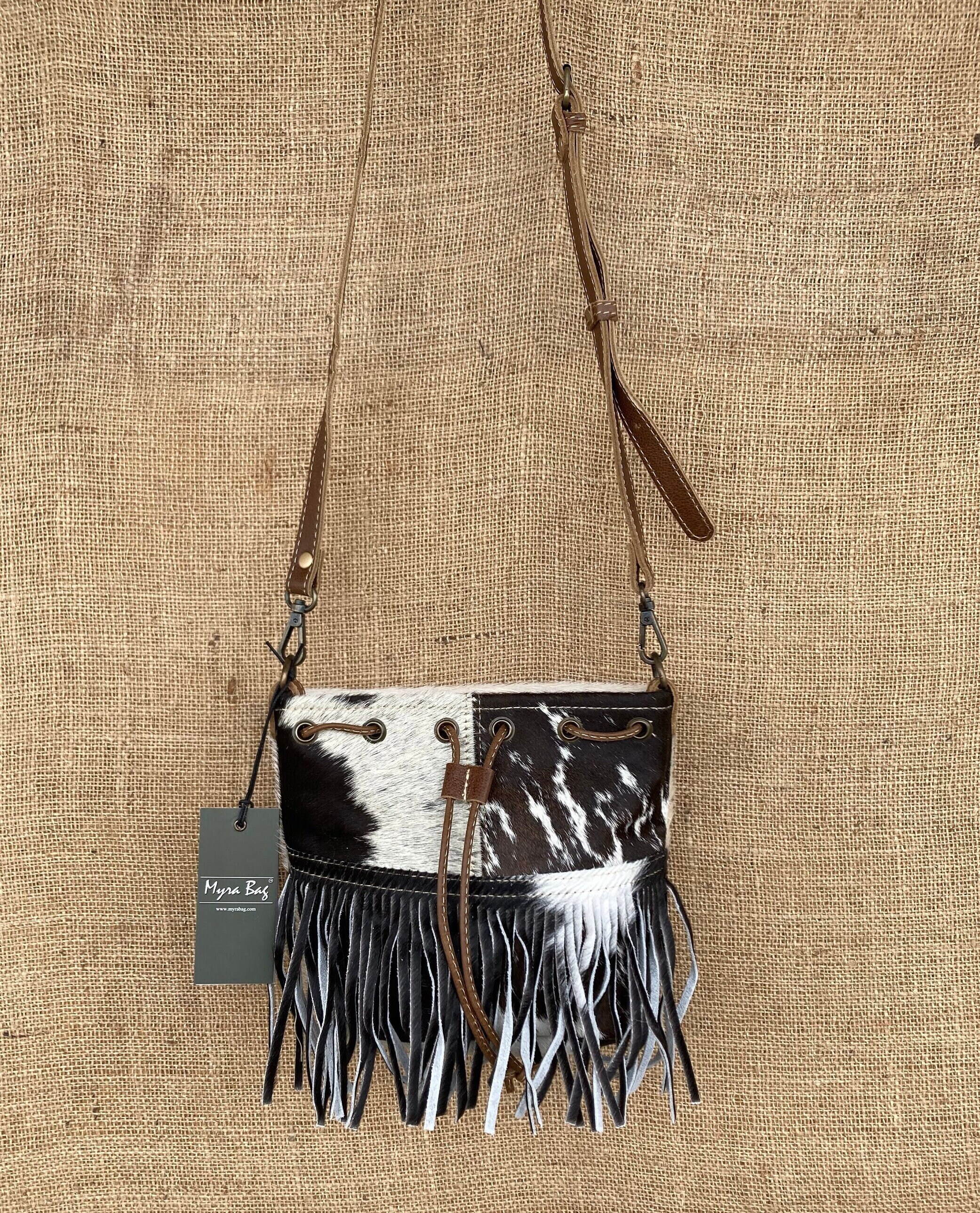 Punchy Cactus Cowhide Fringe Purse