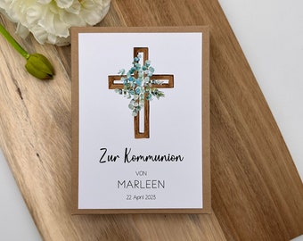 Geldgeschenk Konfirmation Kommunion Kreuz personalisiert