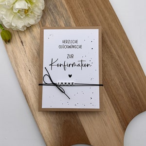 Geldverpackung Geldgeschenk Konfirmation Kommunion schwarz weiß personalisiert