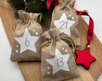 24 Adventskalender Säckchen zum Selberfüllen