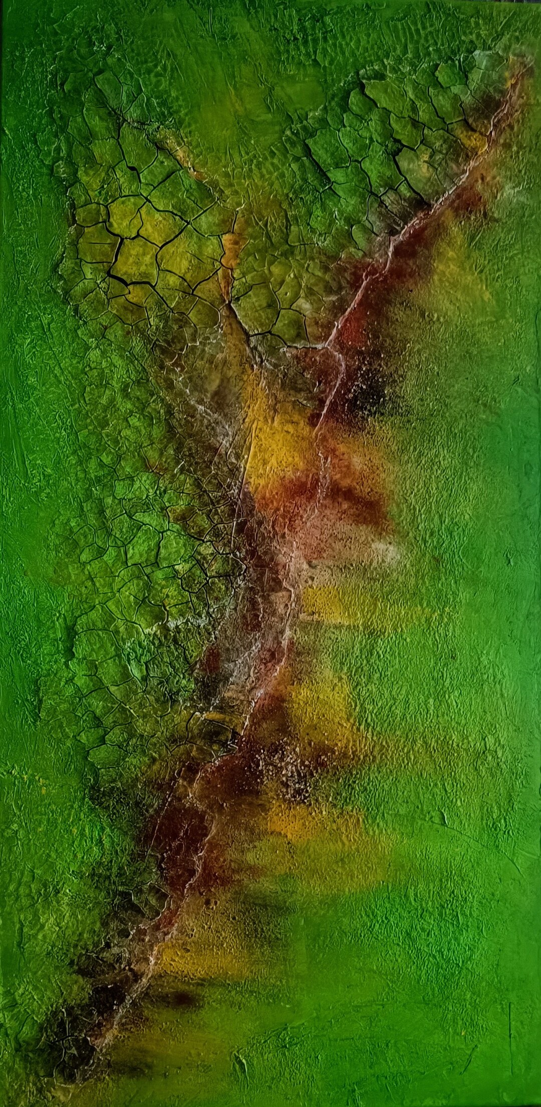 Abstract Painting With Marble Powder, Chalk, Wax and Pigments on Canvas ...