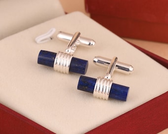 Vintage Lapis Lazuli Cuff links, Afghan Lapis Lazuli cufflinks, Groomsman's Cufflink, 925 Silver Cufflinks elegant and valuable gift for men