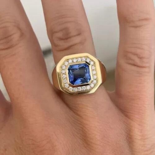 Blue Sapphire Stone Original Certified Neelam Stone Neelam Ring Gold Plated  Adjustable Woman Man Ring With