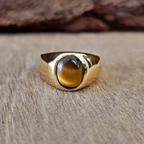 Vintage mens 2024 tiger eye rings