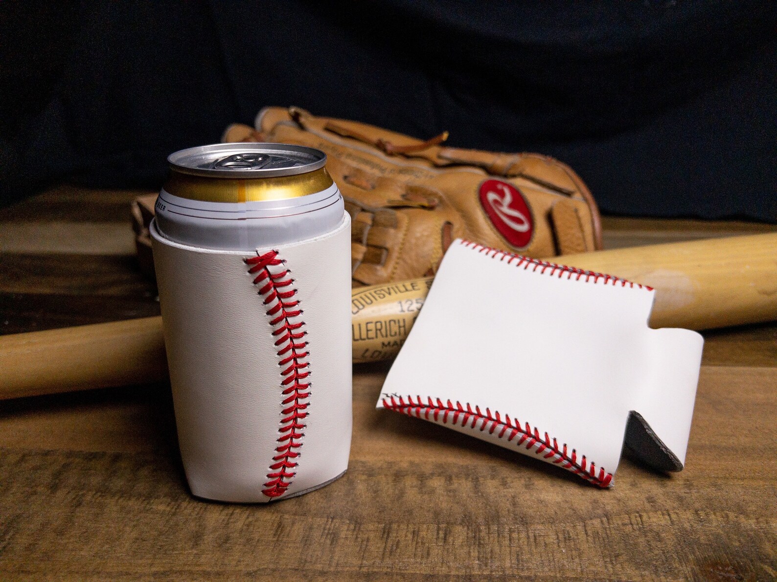 Baseball Leather Koozie Beer Koozie Soda Koozie Handmade Etsy