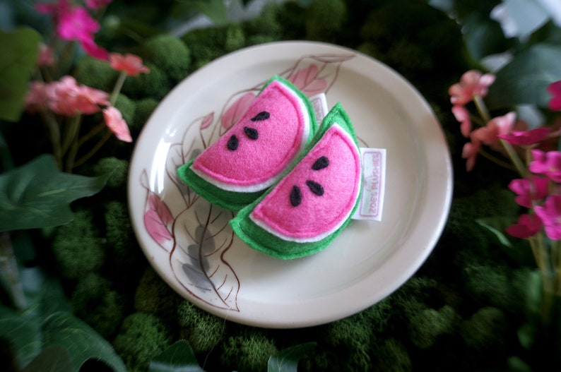 Handcrafted Catnip Watermelon Cat Toy image 1