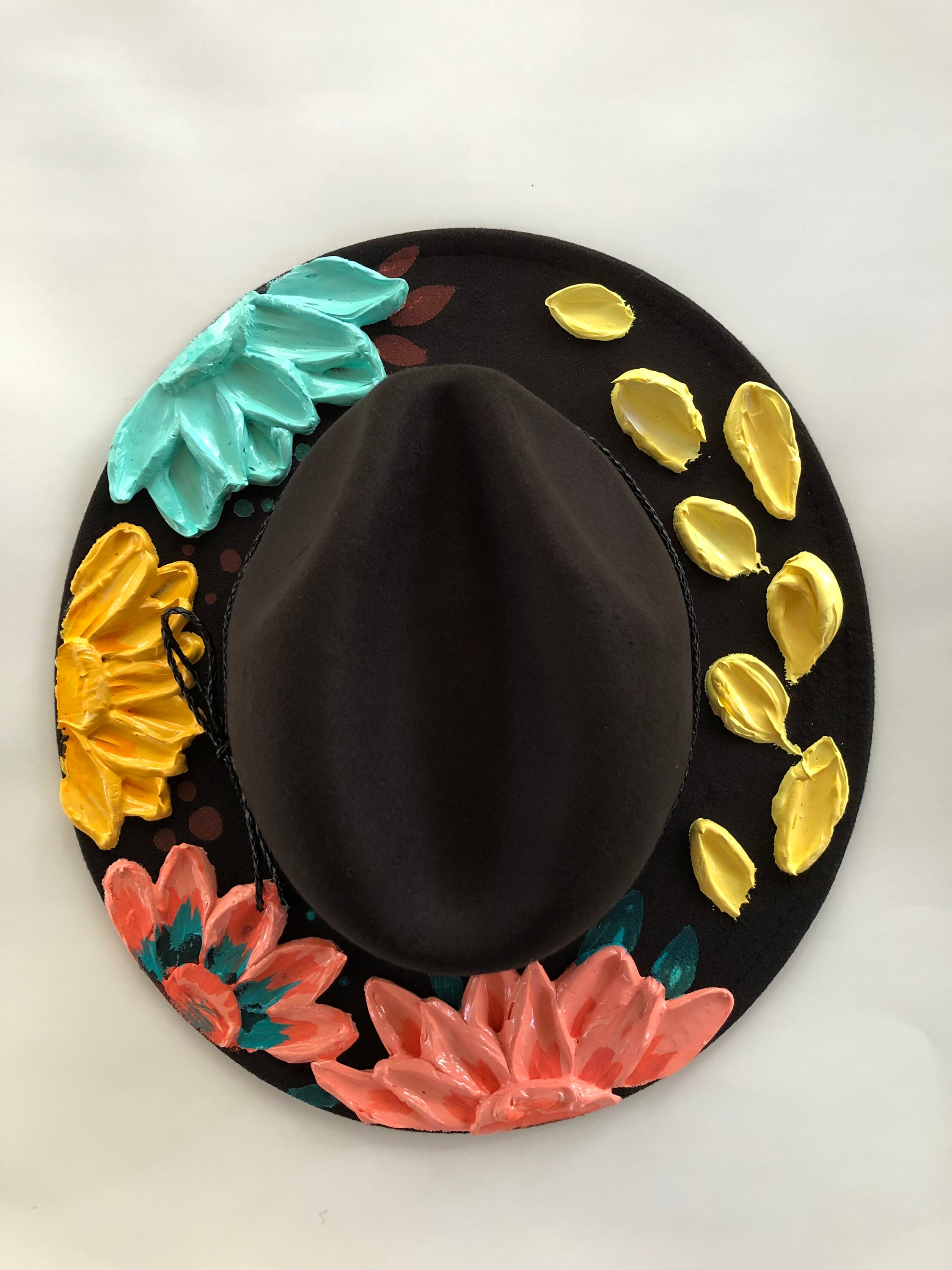 Painted Wide Brim Hat. Painted Brim Hat 