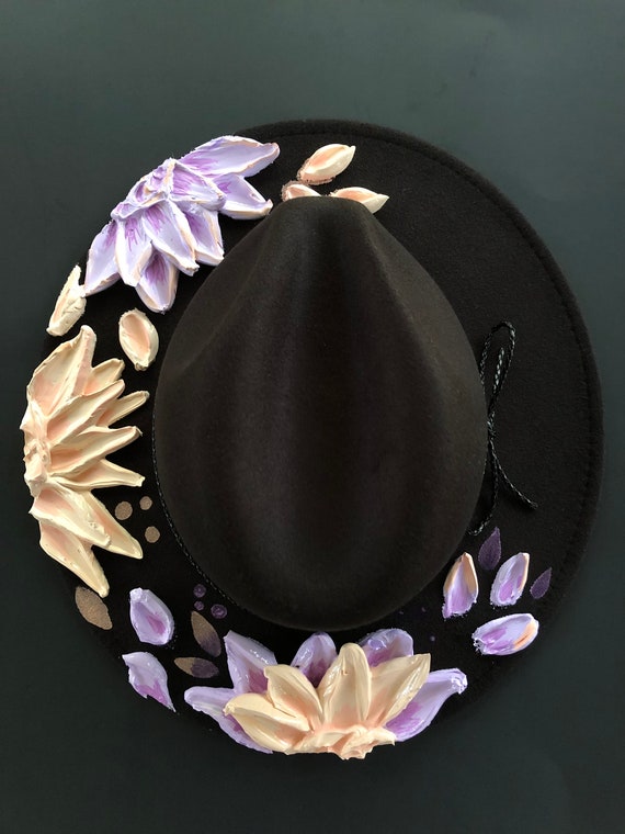 Painted Wide Brim Hat. Painted Brim Hat 