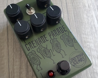 Sketchy Sounds Grenade Parade High Gain Overdrive Guitar Pedal