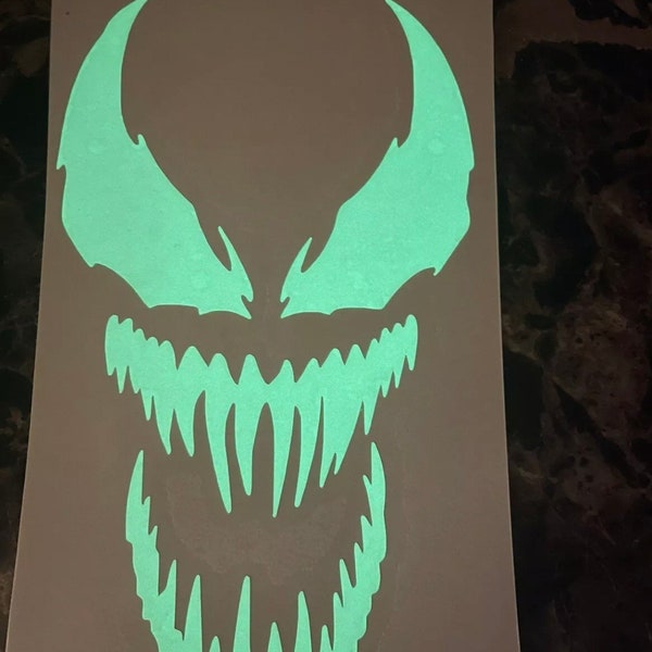 Venom face glow in the dark | venom decal | venom | helmet decal | venom decal sticker for cups