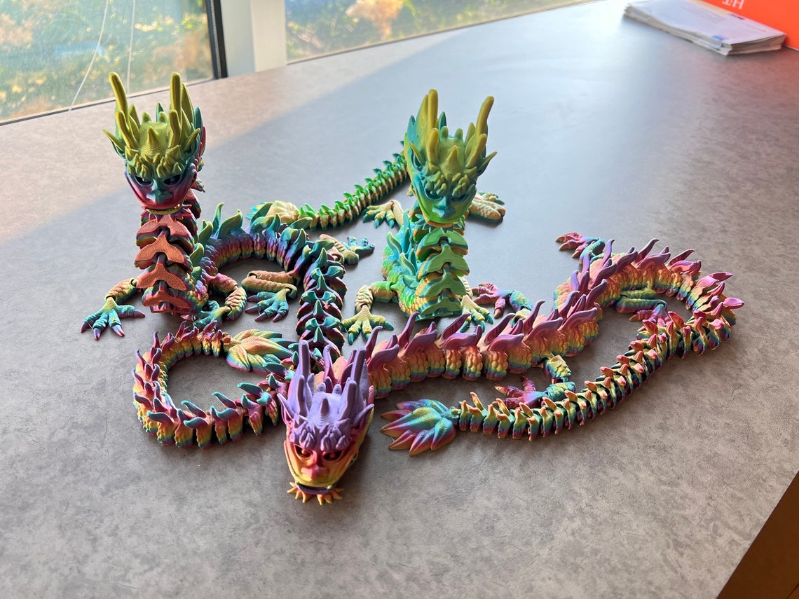 Imperial Dragon Flexible 3D Print Fidget Toy for Desks or - Etsy