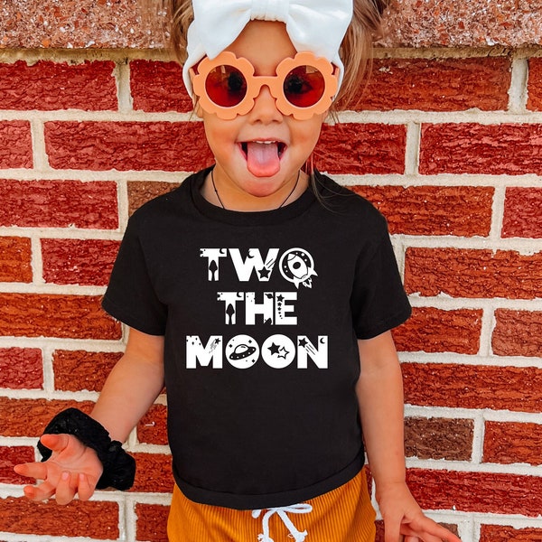 Two The Moon Toddler Shirt, 2nd Birthday Toddler Shirt, Cute Kids Birthday Party Shirt, Birthday Boy and Girl Shirt, Second Birthday Shirt