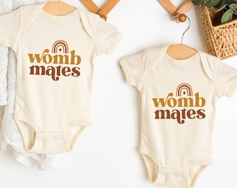 Womb Mates Twin Onesies®, Twin Baby Onesie®, Cute Best Friend Twin Baby Onesies®, Twin Baby Gifts, Funny Twin Bodysuit, Funny Newborn Outfit