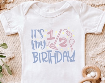 Half Birthday Onesie®, Half Birthday Outfit, Half Birthday Girl, Half Birthday Boy, Cute Half Birthday Onesie®, 6 Months Baby Onesie®