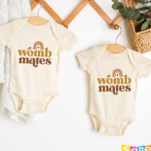 Womb Mates Twin Onesies®, Twin Baby Onesie®, Twin Baby Shower Onesies®, Twin Baby Gifts, Funny Twin Bodysuit, Funny Newborn Twin Outfit
