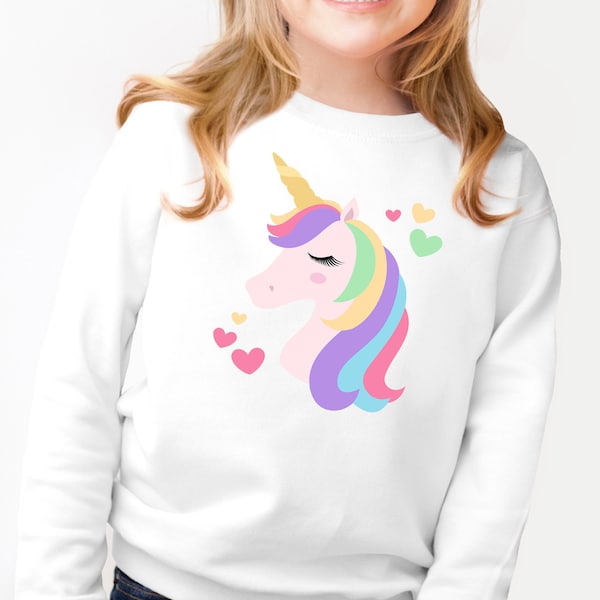Unicorn Sweatshirt, Cute Unicorn Sweater for Girls, Teen Sweatshirt, Gift for Kids, Cute Funny Unicorn Sweatshirt, Trendy Kids Outfit