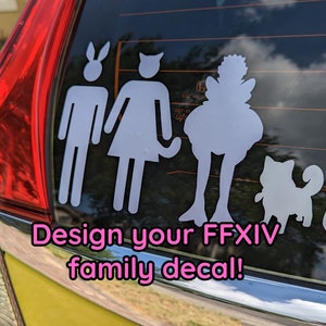 Custom Final Fantasy XIV decal for car - You pick your people and build your family!