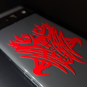 Glowing FFXIV Ascian mask glyph reflective vinyl decal