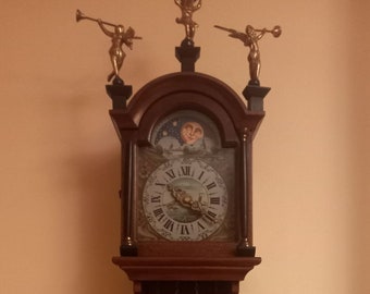 Frisian Tail Clock | Vintage Mahogany Wall Clock | Made in Netherlands