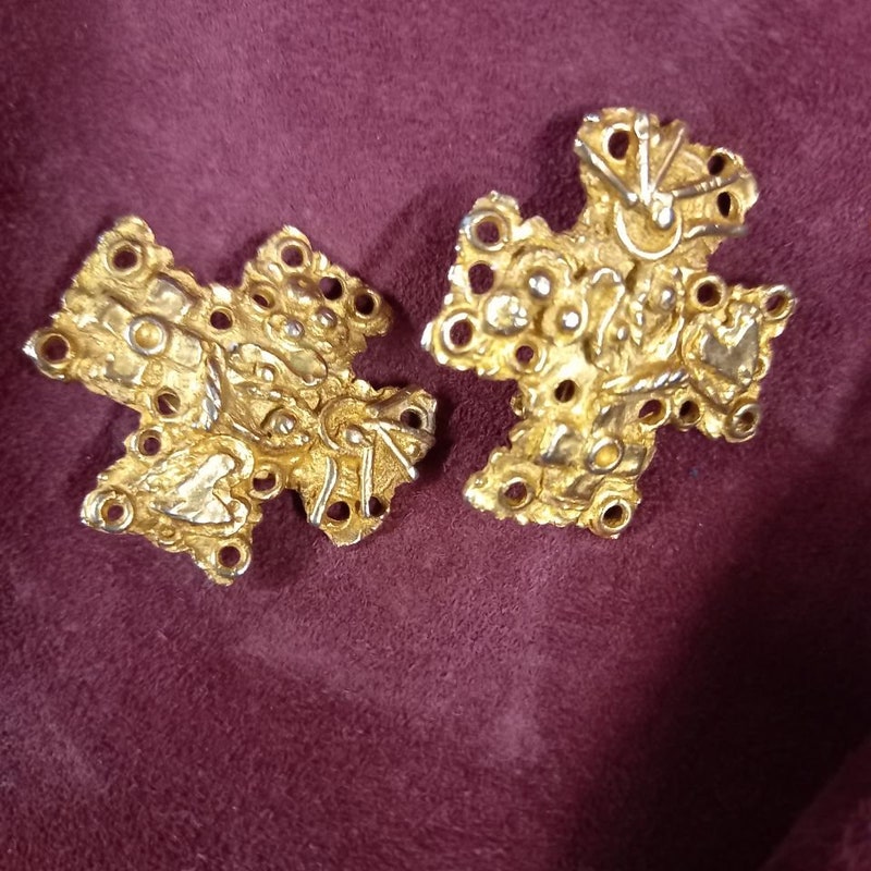 Christian Lacroix Earrings Gold Etsy