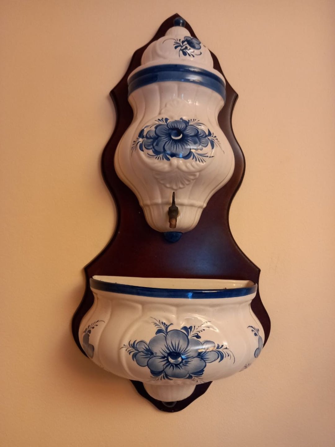 Ceramic Wall Fountain Indoor Garden Decor Vintage Garden Fountain Etsy