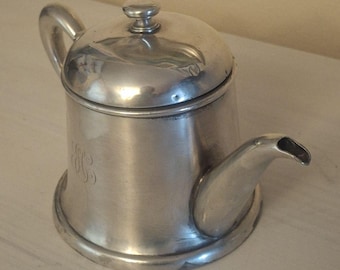 ② Théière et cafetière en métal argenté CHRISTOFLE modèle GALL