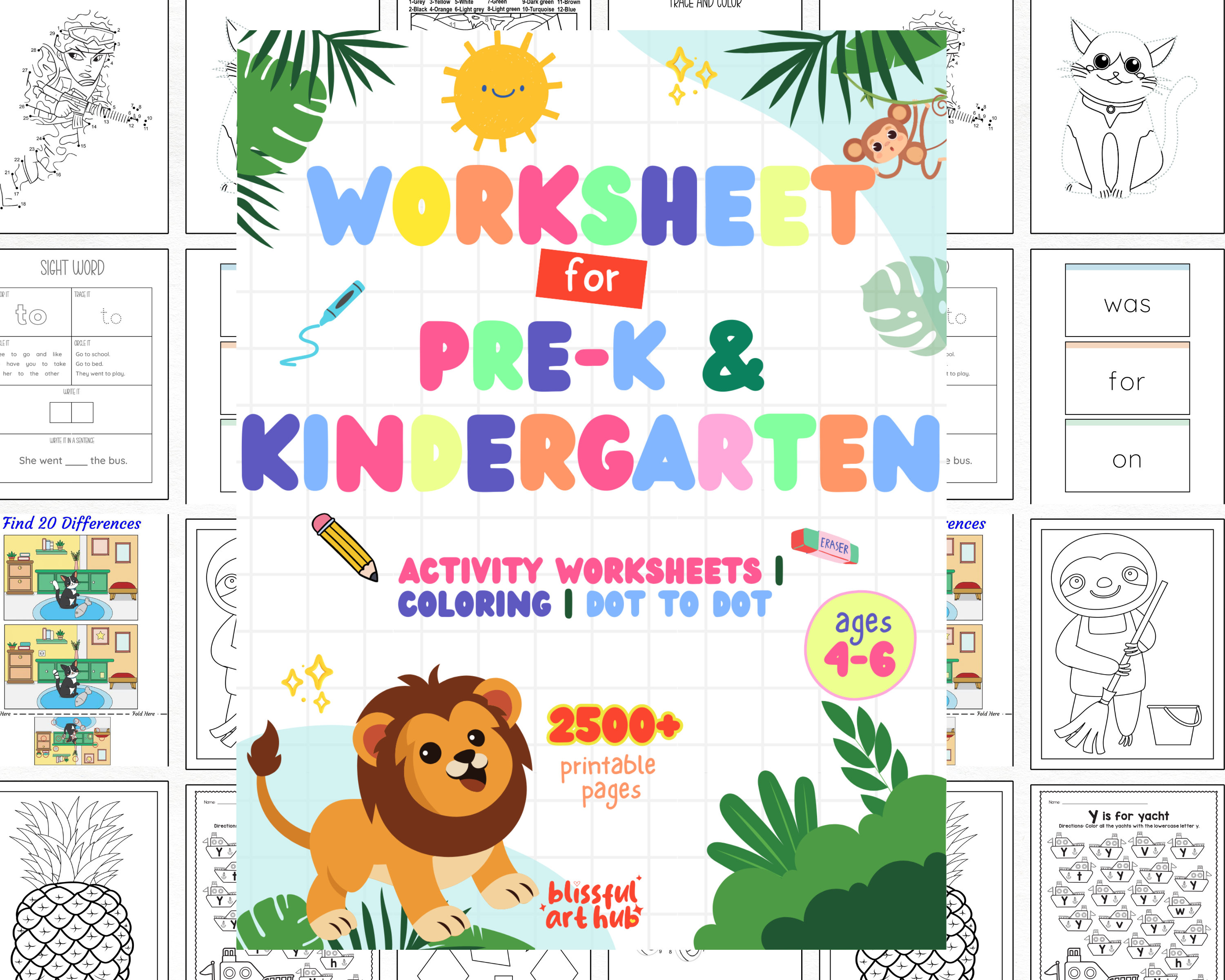 2500+ Printable | Learning Bundle Worksheet for Kindergarten ...