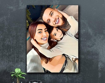 Personalisiertes Portrait, Personalisiertes Portrait, Personalisiertes Familienportrait, Personalisiertes Familienportrait, Jahrestagsgeschenk, Valentinstagsgeschenk