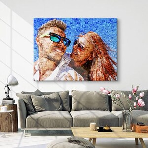 Mozaic Collage photos, Printable Digital File, Photo Collage for Family, Print Art Designed With Your Pictures